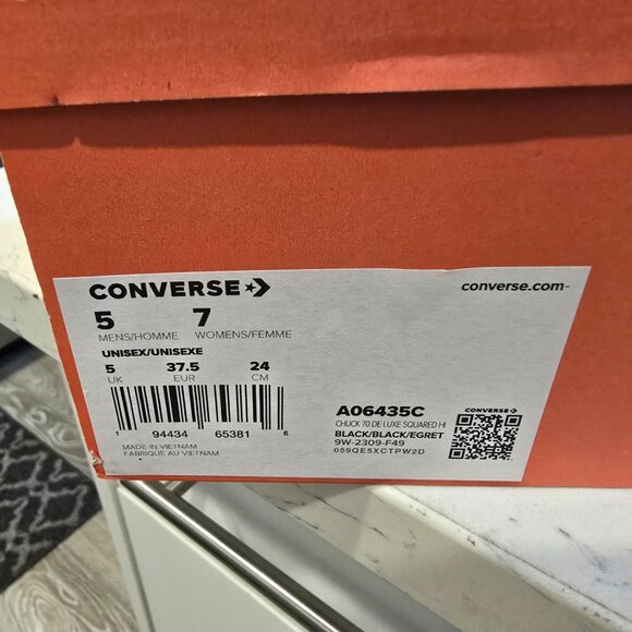 Converse Chuck 70 De Luxe Squared 'Black' - A06435C Womens Size 7 Shoes NEW - Picture 10 of 10